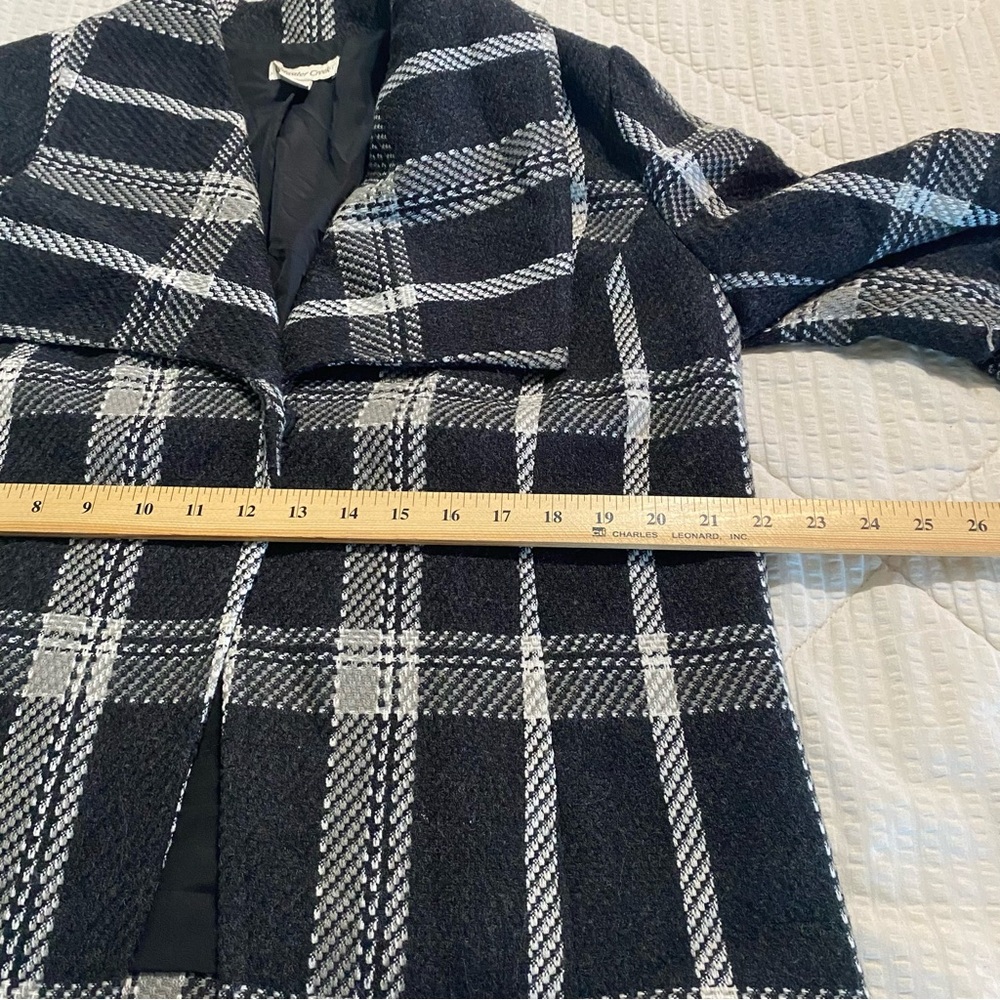 Coldwater Creek Women's Size 16 Jacket Textured Swing Black & White Check Plaid - Picture 7 of 12